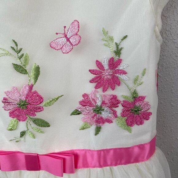 Jona Michelle White and Pink Floral Dress Size 10 EUC - Picture 3 of 6